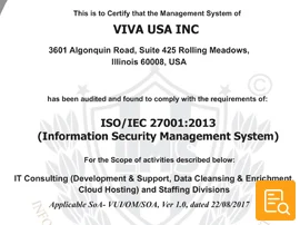 ISO 27001:2013 Certificate